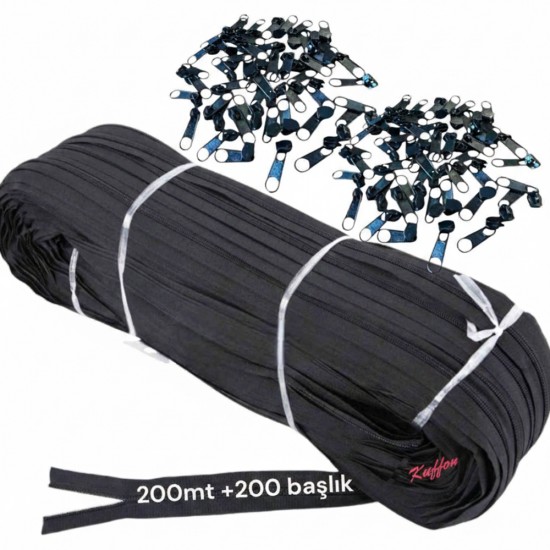 Nevresim Fermuarı + Elcik Takım 200 Metre