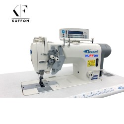 Broderi BD-8758-405 Tam Otomatik Büyük Mekik İptalli Çift İğne Dikiş  Makinesi 