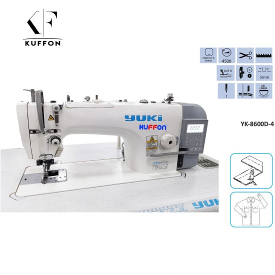 Yuki YK-8600D-4 Kenar Bıçaklı İplik Kesicili Düz Dikiş Makinesi