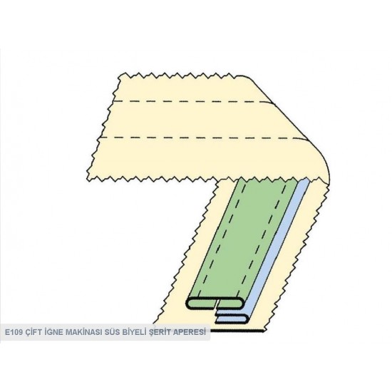 Çift İğne Makinası Süsbiyeli Şerit Aperesi E109