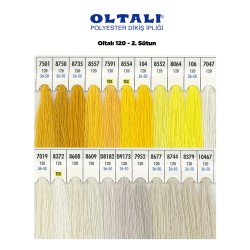 Oltalı 120 Numara Renkli Polyester Dikiş İpliği 6 Adet Kartela 2.Sutun